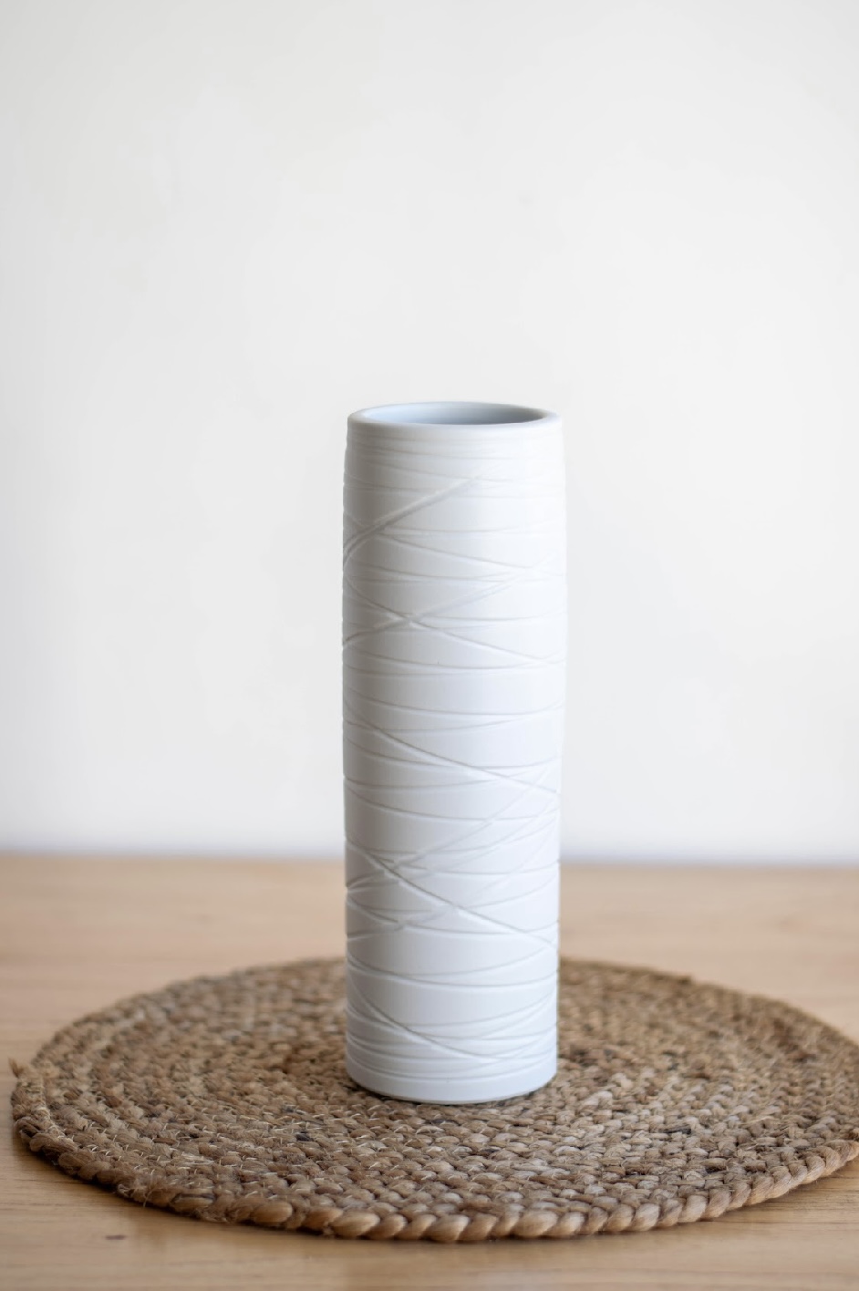 Florero cilindro cerámica white