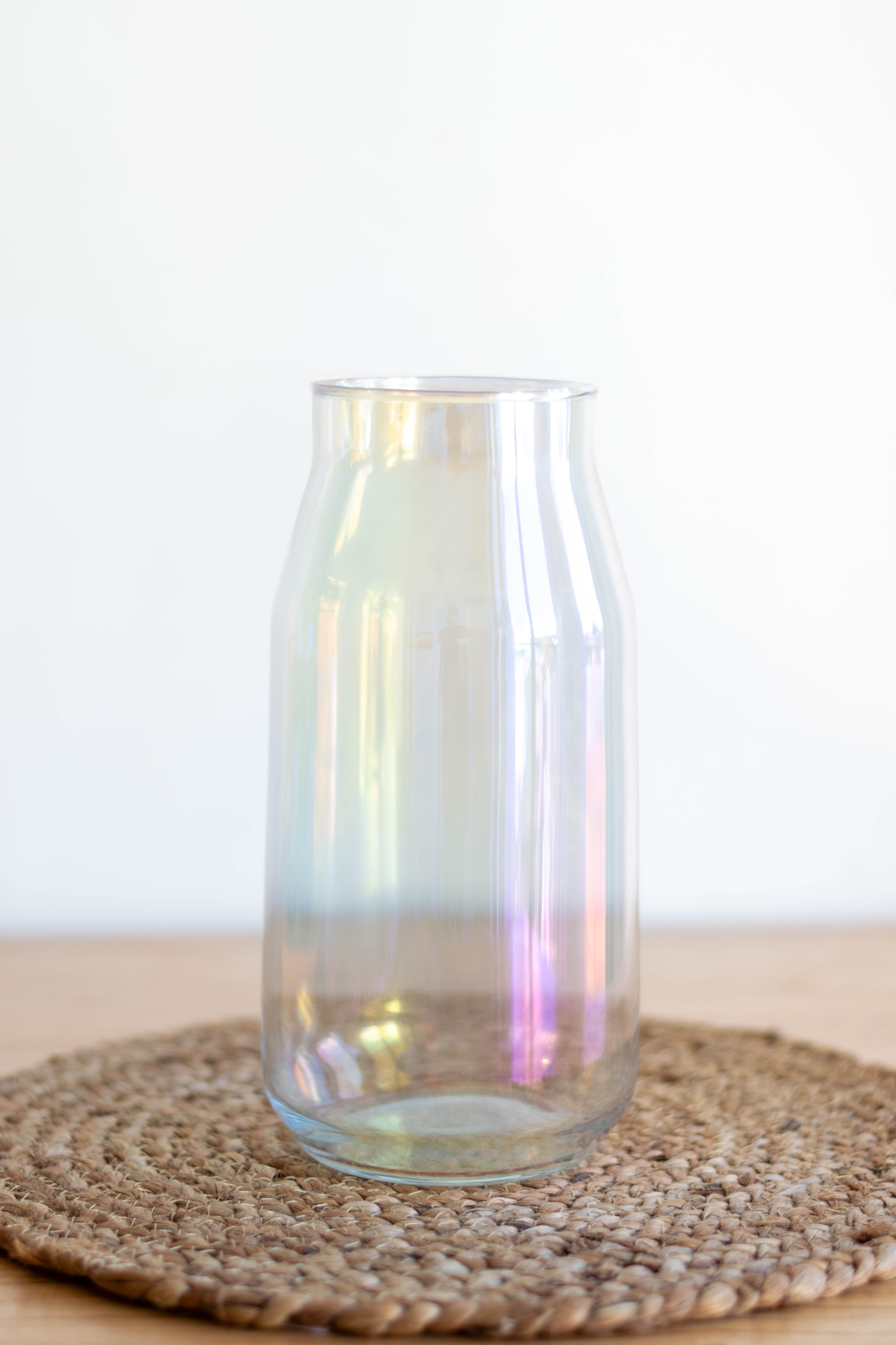 Florero vidrio tornasol