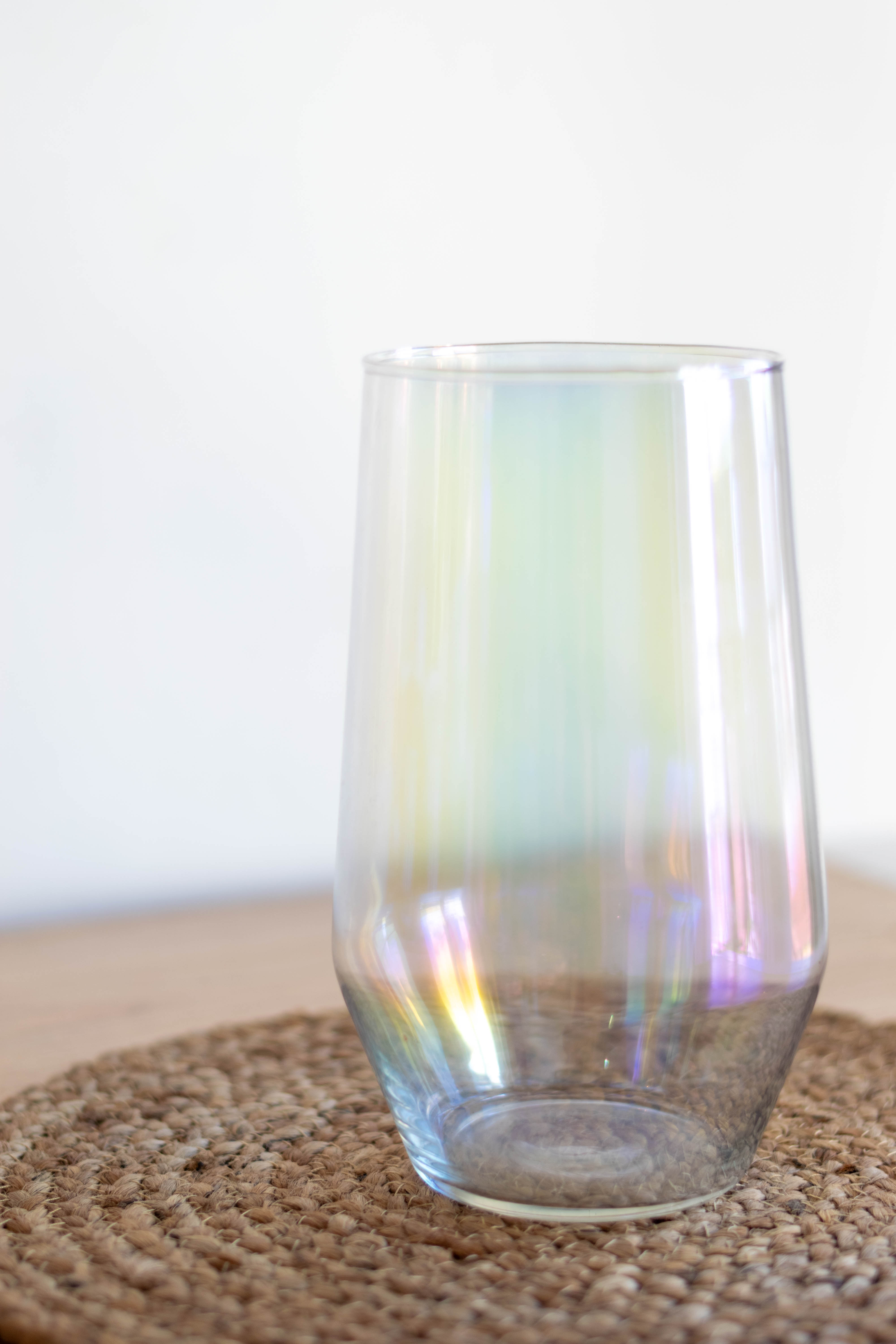 Florero vidrio tornasol