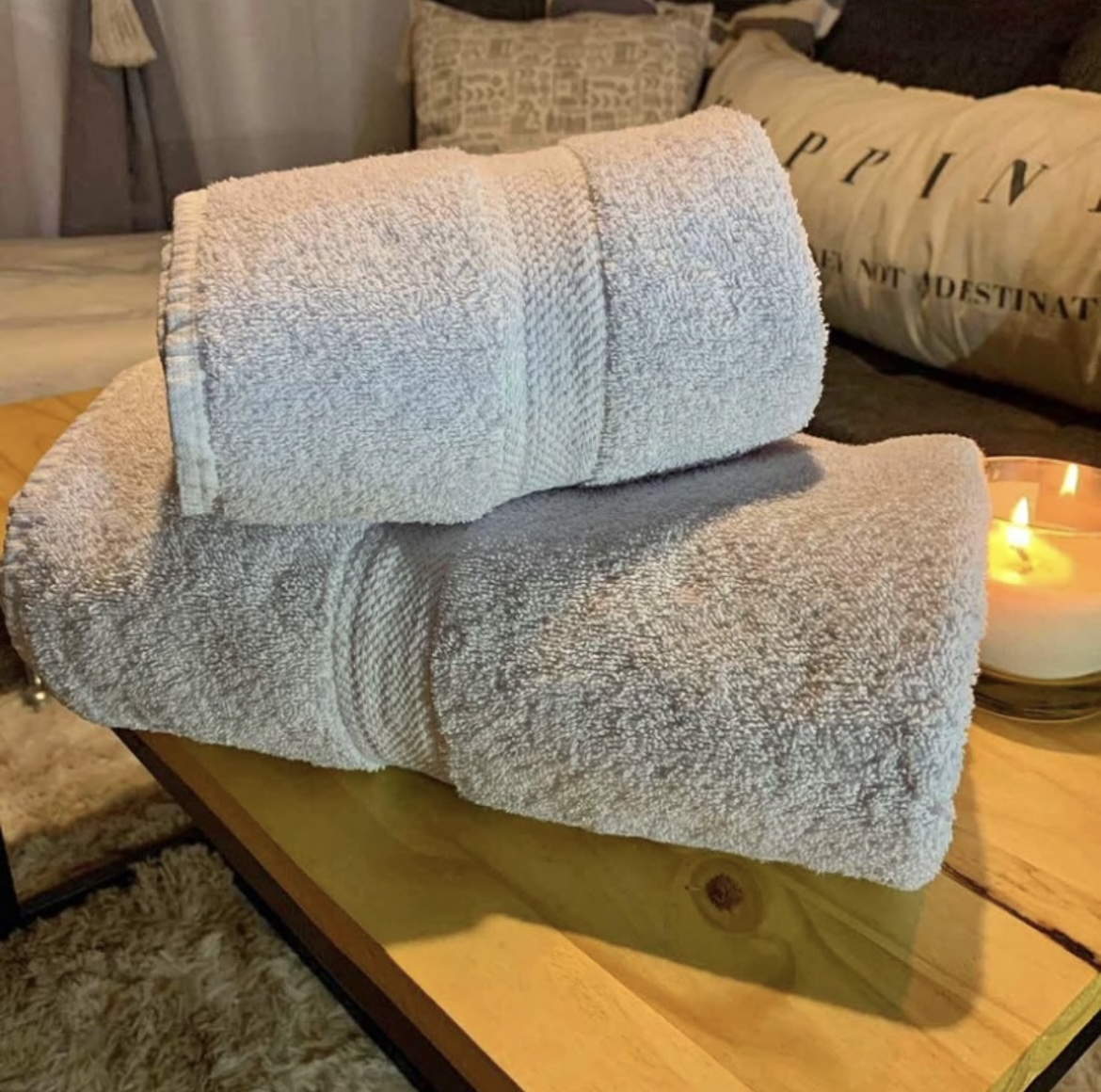 Juego de toalla y toallon 580 grs 100% algodon