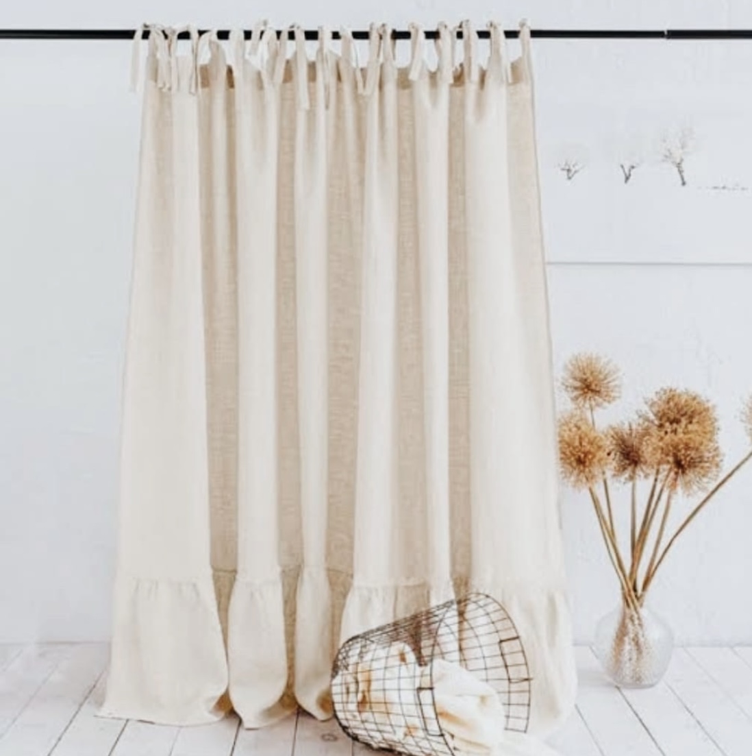 Cortina baño tusor c/volados 190x190